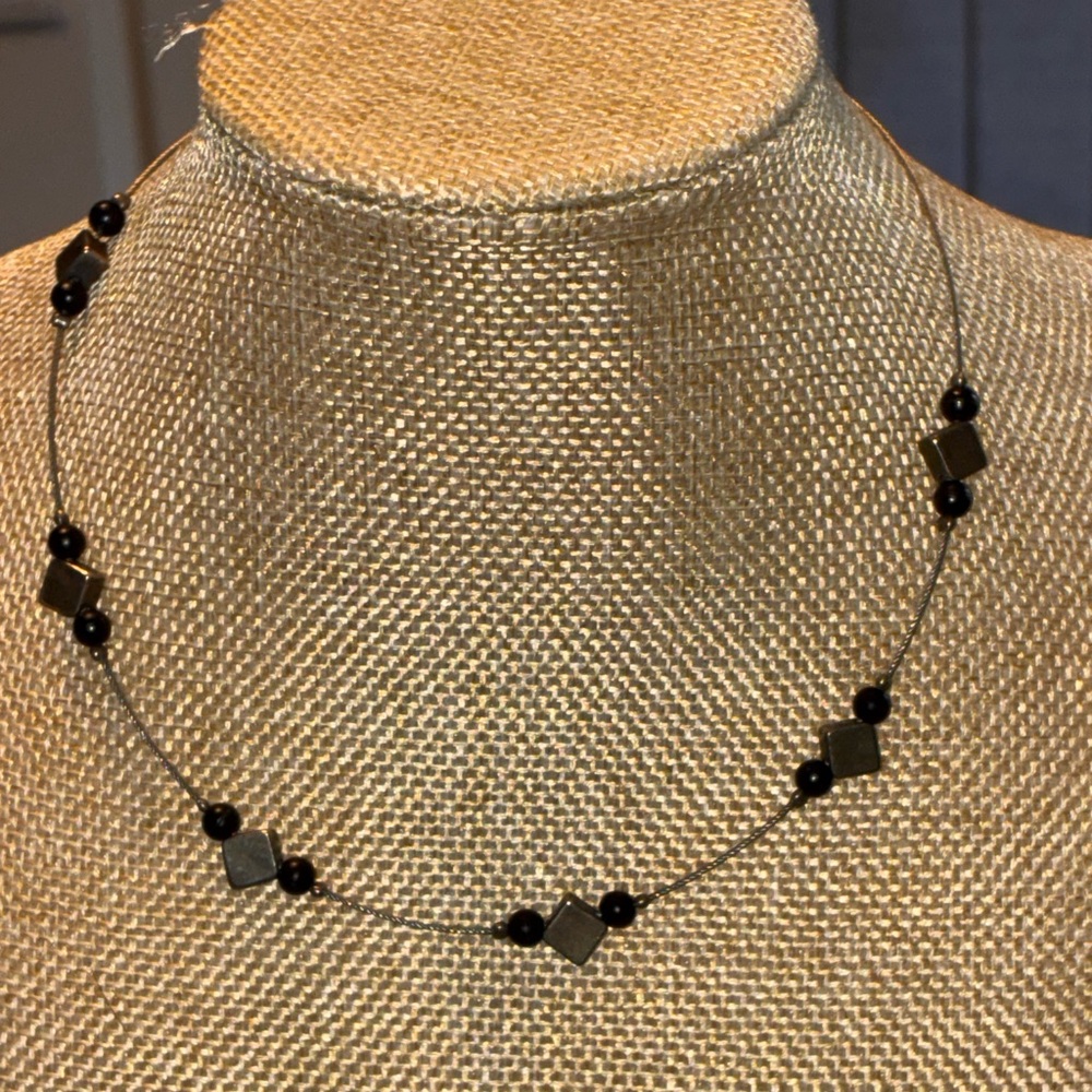 Elegant Black Beaded Necklace